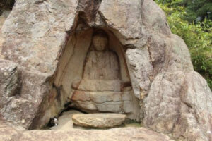 경주 남산 불곡 마애여래좌상 사진